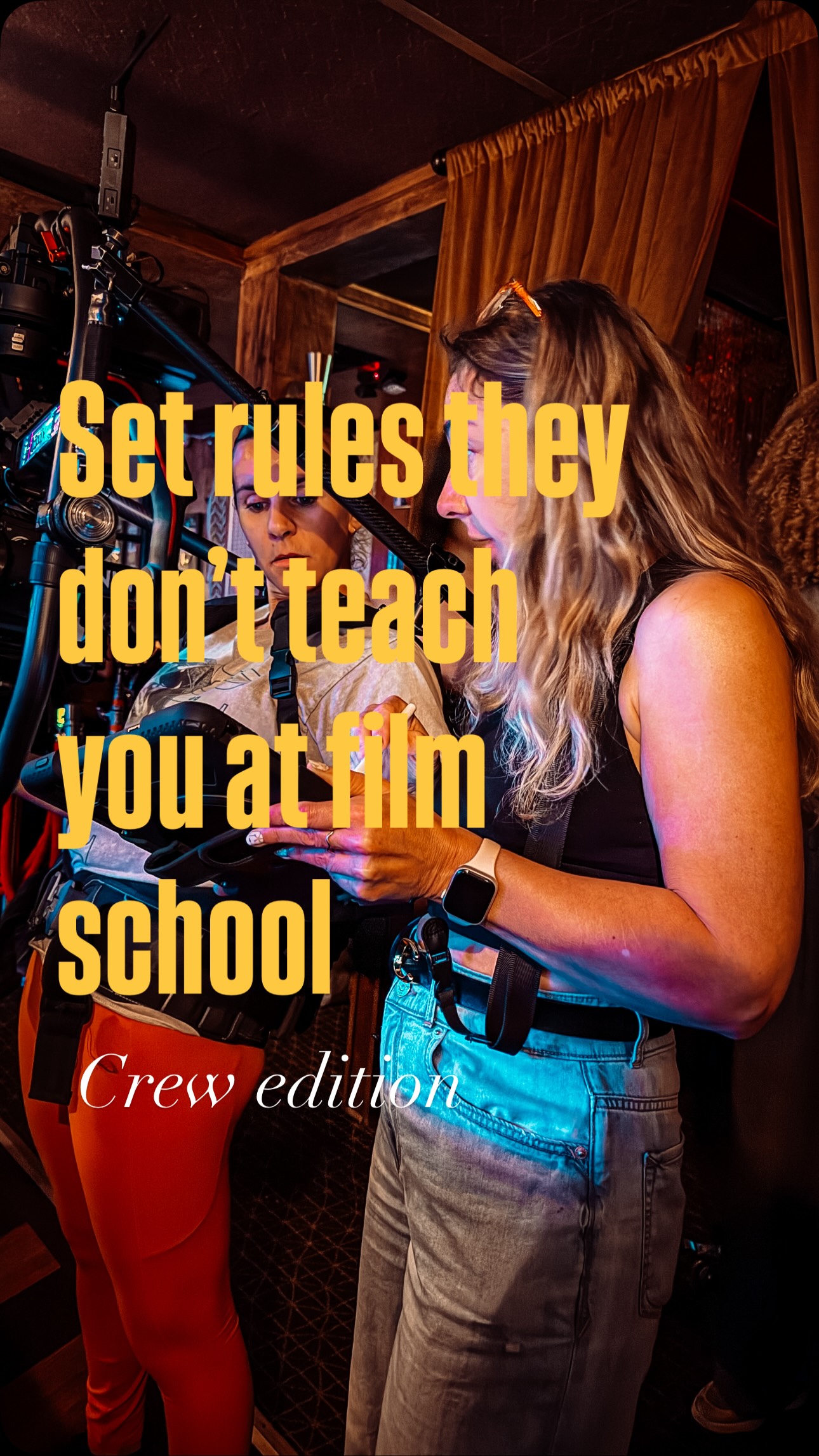 Let’s talk about the rules of a healthy set. 🤫🎬
Film school teaches you how to direct, but it rarely teaches you how to act when you get your first major crew gig. Managing production logistics means I see a lot of green crew members accidentally make these mistakes on Day 1.
The biggest game-changer? Reading your call sheet thoroughly before the day starts. It saves the AD department time and shows you are a pro who is ready for a smooth, chaos-free shoot. 📋✨
What is a set rule you wish every film student knew before their first day? Let’s share some wisdom below! 👇

#filmset #filmmaking  #behindthescenes  #producer  #setlife